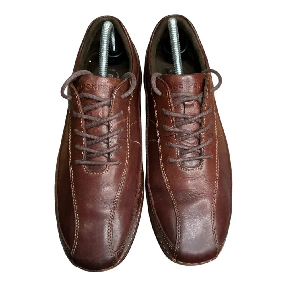 Rockport Men's Brown Leather Casual Oxford Style Sneaker Size 8 1/2 - Picture 7 of 10